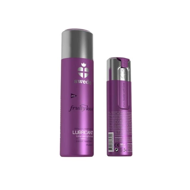 SWEDE Lubrifiant cu aromă Fruity Love Lubricant pe bază de apă aromă de zmeură și rubarbă 50 ml (mov)