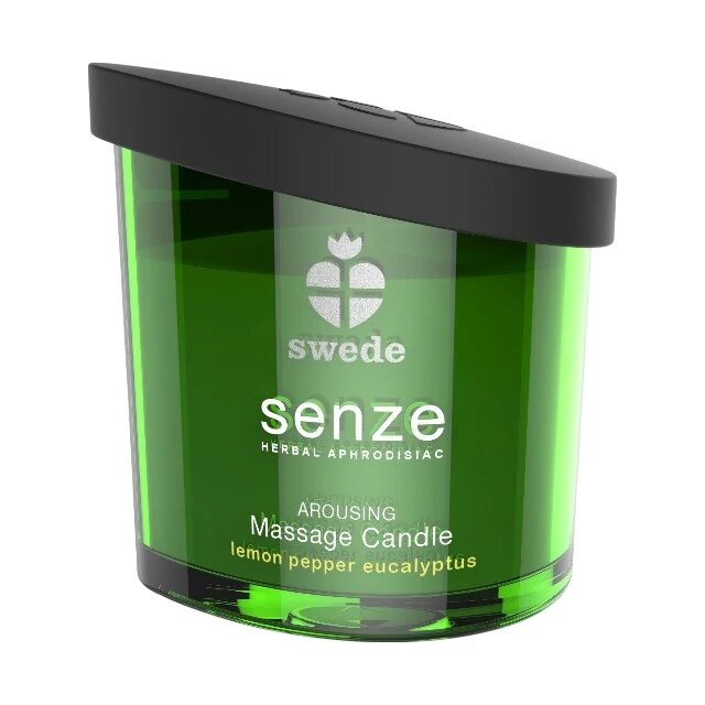 SWEDE Lumânare pentru masaj Senze Arousing cu aromă de lămâie piper și eucalipt 50 ml (verde)