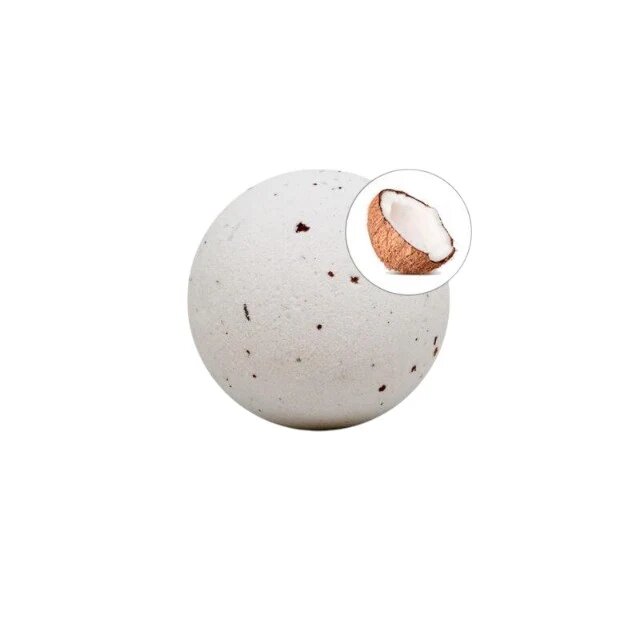 TALOKA Bombă de baie efervescentă Coco Bath Bomb pentru băi erotice în cuplu cu aromă de cocos și petale de trandafir 150 g