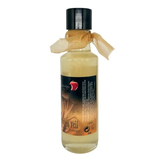 Tentacion Ulei de masaj Golden Veil formulă specială cu particule strălucitoare aurii 100 ml