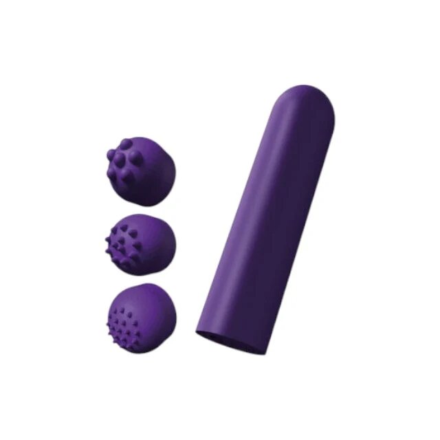 TOY JOY Stimulator clitoris Designer Pocket Stimulator cu 3 capete interschimbabile 12 funcții de vibrație silențios mov