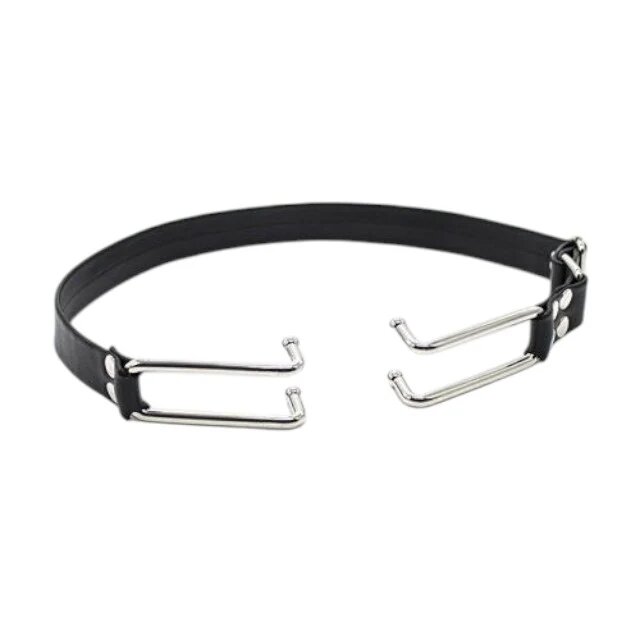 TOYZ4LOVERS Deschizător de gură Fetish Art Mouth Spreader pentru jocuri erotice BDSM negru cu argintiu (00904294)