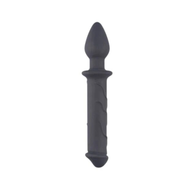 TOYZ4LOVERS Dildo cu plug anal Couple Love din silicon hipoalergenic lungime 22.5 cm diametru 4 cm negru