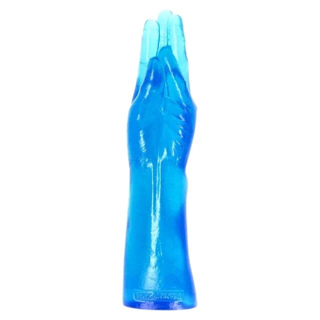 TOYZ4LOVERS Dildo Extreme Mania în formă de mână pentru fisting lungime 28 cm diametru 6.5 cm albastru transparent