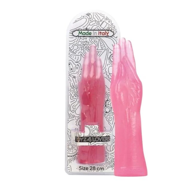 TOYZ4LOVERS Dildo Mania pentru penetrare vaginala sau anala tip fisting lungime 28 cm culoare roz transparent