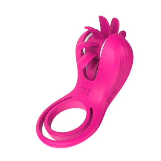 TOYZ4LOVERS Inel vibrator pentru penis Elys Mind Blower cu limbi rotative pentru stimularea clitorisului 9 funcții de vibrație roz
