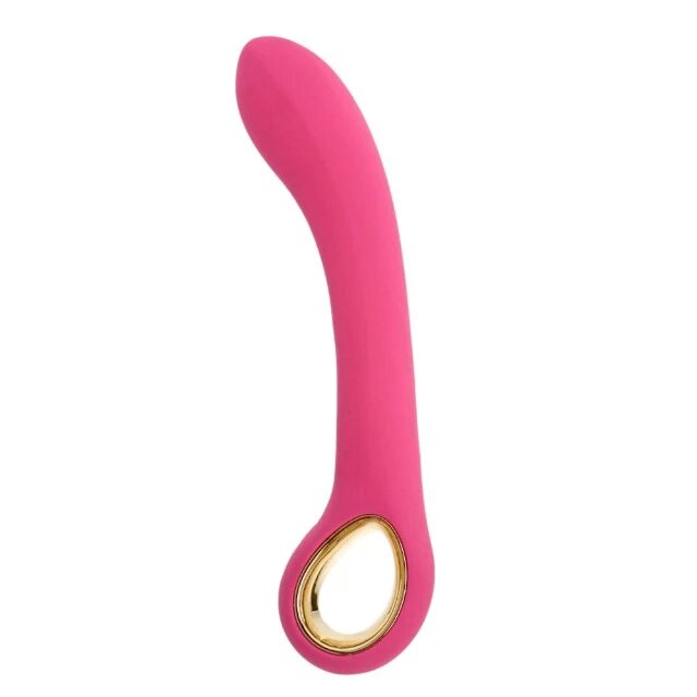 TOYZ4LOVERS Vibrator Handy Line Grip pentru stimularea punctului G 10 funcții de vibrație 18.8 cm roz cu auriu