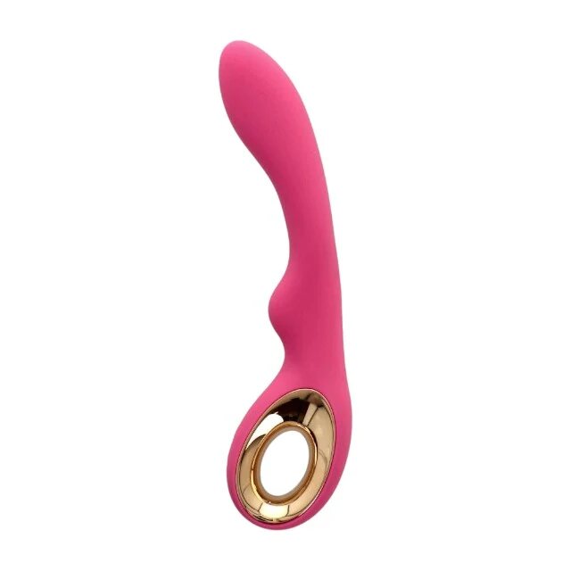 TOYZ4LOVERS Vibrator Handy Wave Grip Large pentru stimularea punctului G 10 funcții de vibrație 24 cm roz cu auriu