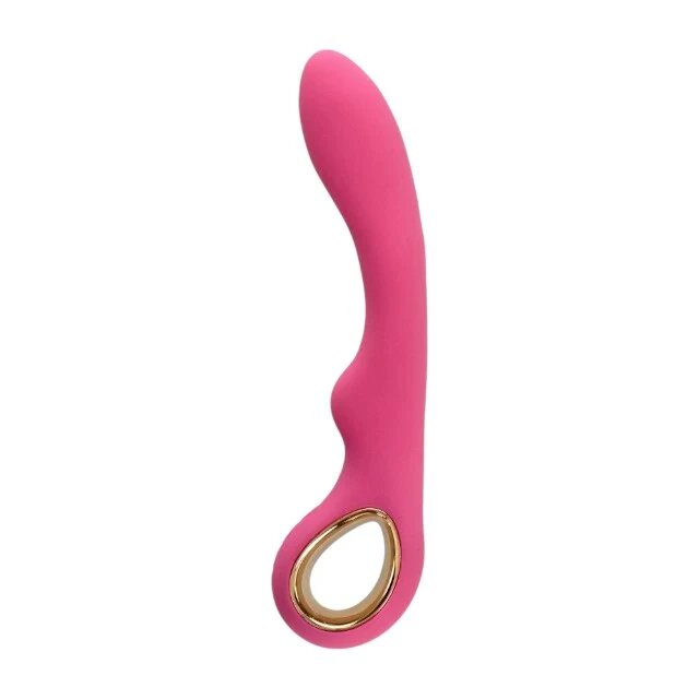 TOYZ4LOVERS Vibrator Handy Wave Grip Small pentru stimularea punctului G 10 funcții de vibrație 18.5 cm roz cu auriu