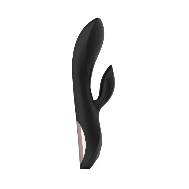 TOYZ4LOVERS Vibrator rabbit Elegance Charmin’ Style pentru clitoris și punctul G cu vibrații multiple 20.3 cm negru