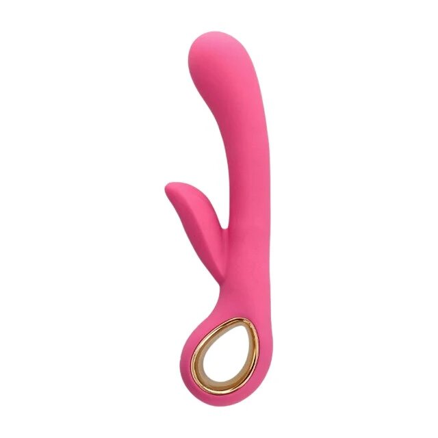TOYZ4LOVERS Vibrator rabbit Handy Petal Grip pentru clitoris și punctul G 10 funcții de vibrație 18.8 cm roz cu auriu