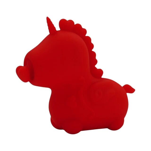 UNIHORN Stimulator clitoris Cupid’s Beau în formă de unicorn 10 funcții de vibrație 10 funcții de mișcare roșu
