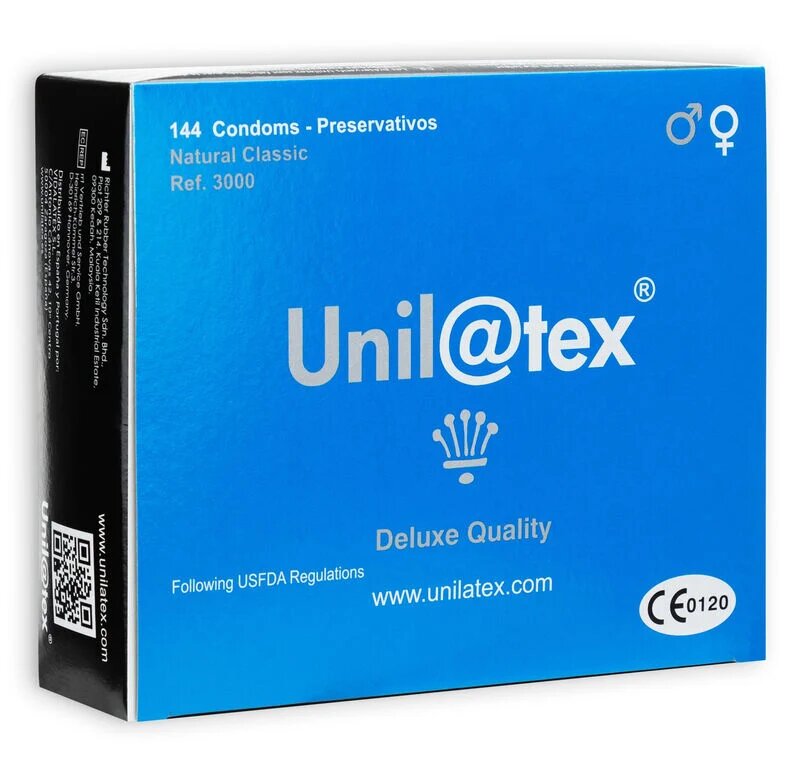 Unilatex Prezervative profesionale Natural lubrifiate si rezistente 54 mm 144 buc