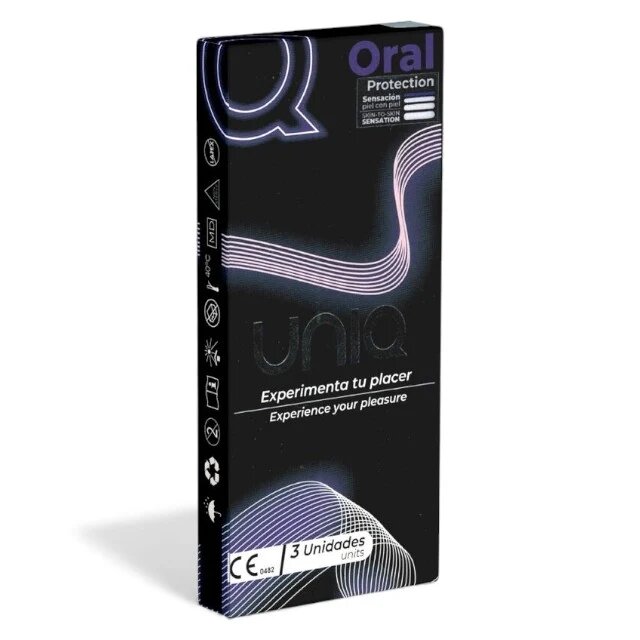 UNIQ Folie pentru sex oral Classic sub formă de mască fără latex textura foarte fină pentru femei3 buc
