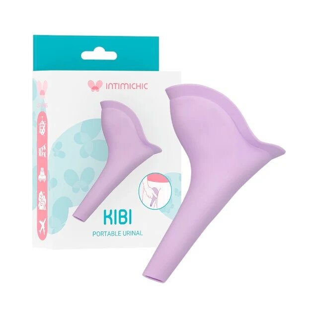  Urinal portabil INTIMICHIC Kibi Portable Urinal cupă pentru urinare de unică folosință material TPE flexibil mov