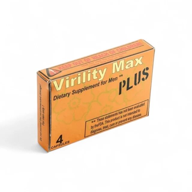 VIRILITY MAX Capsule PLUS pentru erecții puternice și de durată formulă naturală cu ginseng 4 bucăți