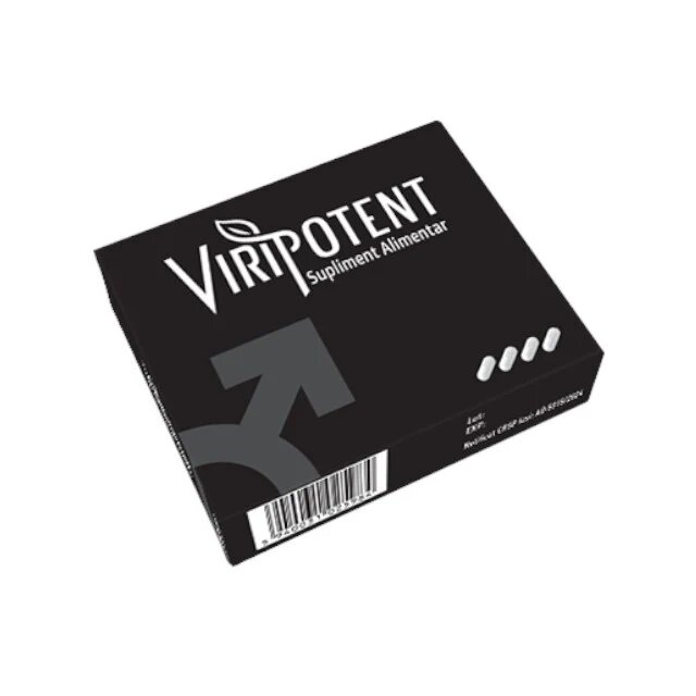 VIRIPOTENT Capsule pentru potență erecții puternice întârzierea ejaculării și libido formulă 100% naturală 4 buc