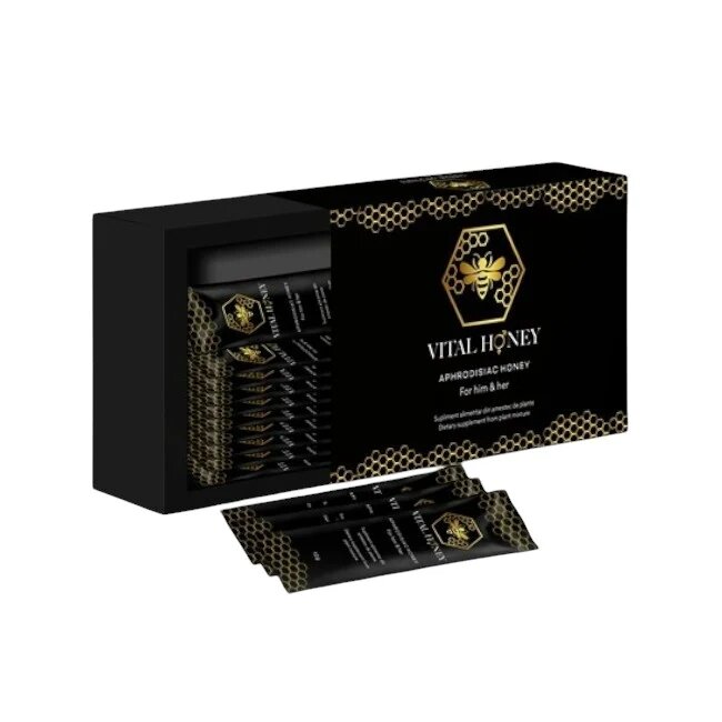 VITAL HONEY Supliment alimentar pe bază de miere unisex poate ajuta la potenta si crestere libido 1 cutie x 12 plicuri
