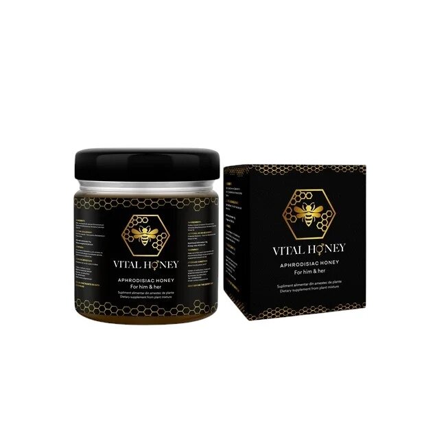 VITAL HONEY Supliment alimentar pe baza de miere unisex poate ajuta la potenta si crestere libido borcan 240 gr