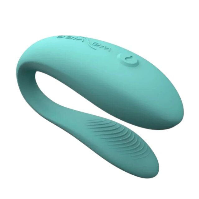 WE-VIBE Stimulator - SYNC LITE control prin aplicatie pentru stimularea punctului G clitorisul si penisul in timpul penetrarii 9 cm culoarea albastru deschis