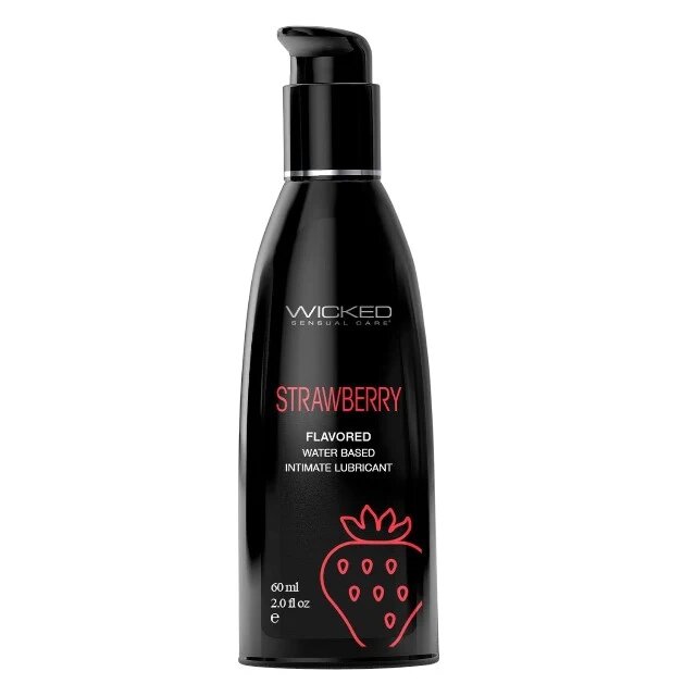 WICKED SENSUAL CARE Lubrifiant cu aromă WICKED Strawberry formulă inovatoare pe bază de apă efect de durată aromă de căpșuni 60 ml