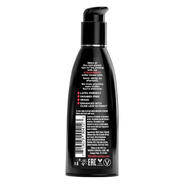WICKED SENSUAL CARE Lubrifiant cu aromă WICKED Strawberry formulă inovatoare pe bază de apă efect de durată aromă de căpșuni 60 ml