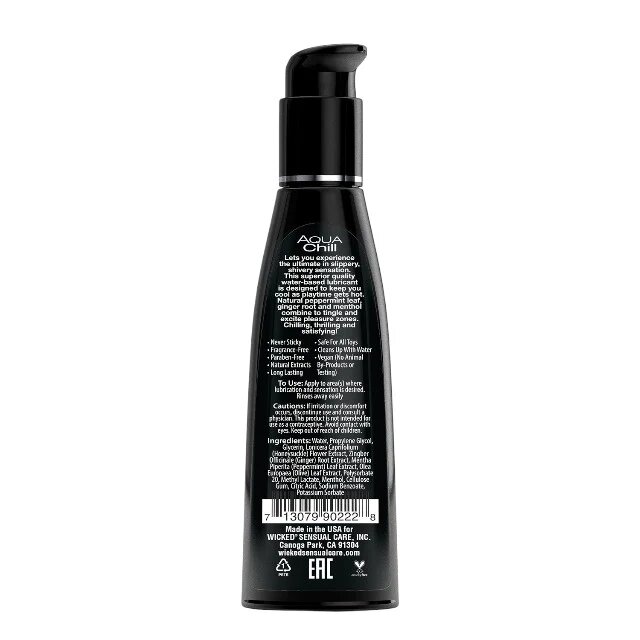WICKED SENSUAL CARE Lubrifiant pe bază de apă WICKED Aqua Chill formulă inovatoare cu extract de frunză de măslin efect de răcire 120 ml