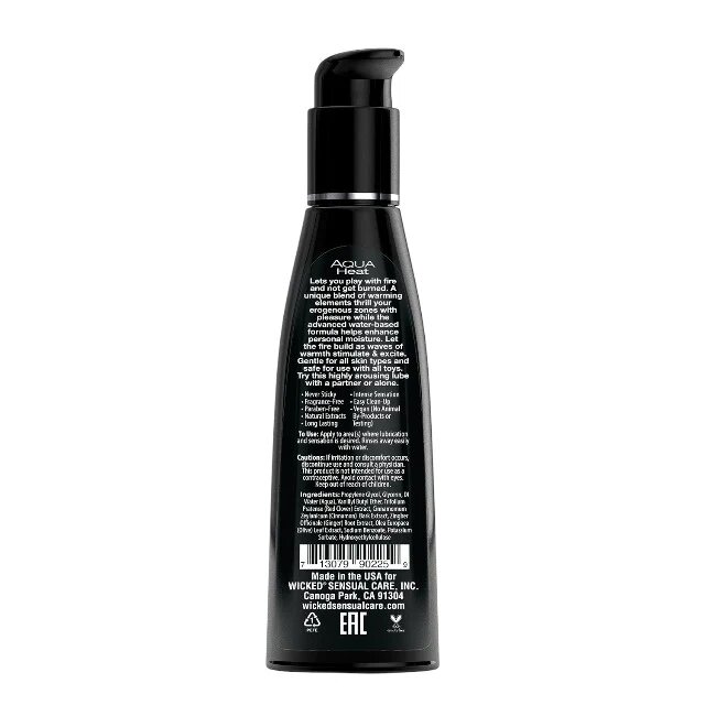 WICKED SENSUAL CARE Lubrifiant pe bază de apă WICKED Aqua Heat formulă inovatoare cu extract de frunză de măslin efect de încălzire 120 ml