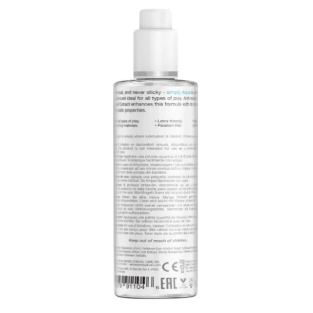 WICKED SENSUAL CARE Lubrifiant pe bază de apă WICKED Simply Aqua formulă inovatoare cu extract de frunză de măslin 120 ml