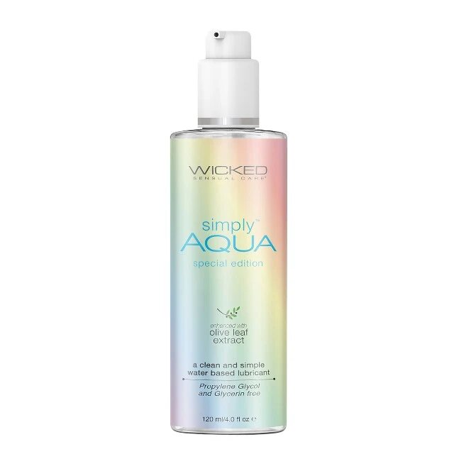 WICKED SENSUAL CARE Lubrifiant pe bază de apă WICKED Simply Aqua Special Edition formulă inovatoare cu extract de frunză de măslin 120 ml
