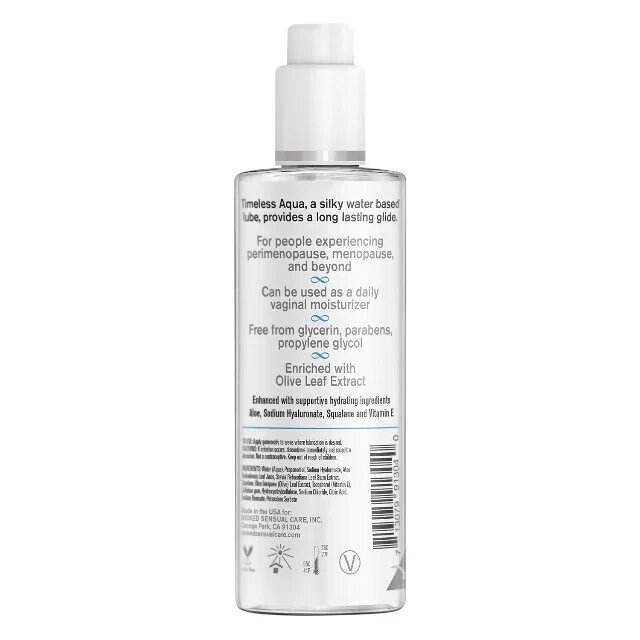 WICKED SENSUAL CARE Lubrifiant pe bază de apă WICKED Simply Timeless Aqua formulă extra-hidratantă cu aloe vera vitamina E și scualan 120 ml