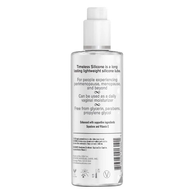 WICKED SENSUAL CARE Lubrifiant pe bază de silicon WICKED Simply Timeless Silicone formulă extra-hidratantă cu vitamina E și scualan 120 ml