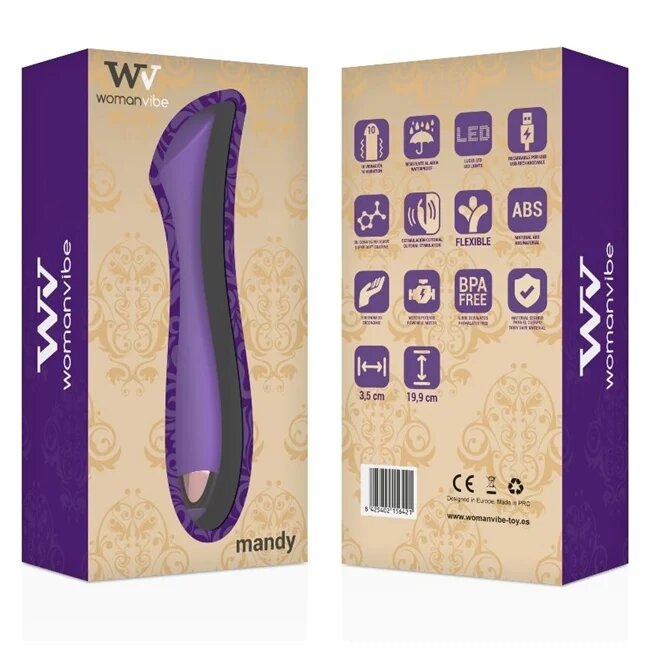 Womanvibe Vibrator MANDY reincarcabil din silicon cu 10 functii de vibratii