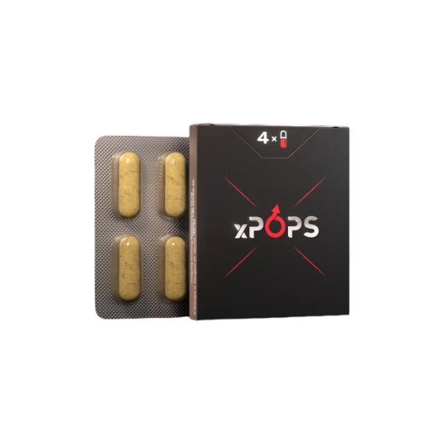 XPOPS Supliment alimentar sub formă de capsule ajută la susținerea potenței și erecției cu ghimbir și palmier pitic 4 buc