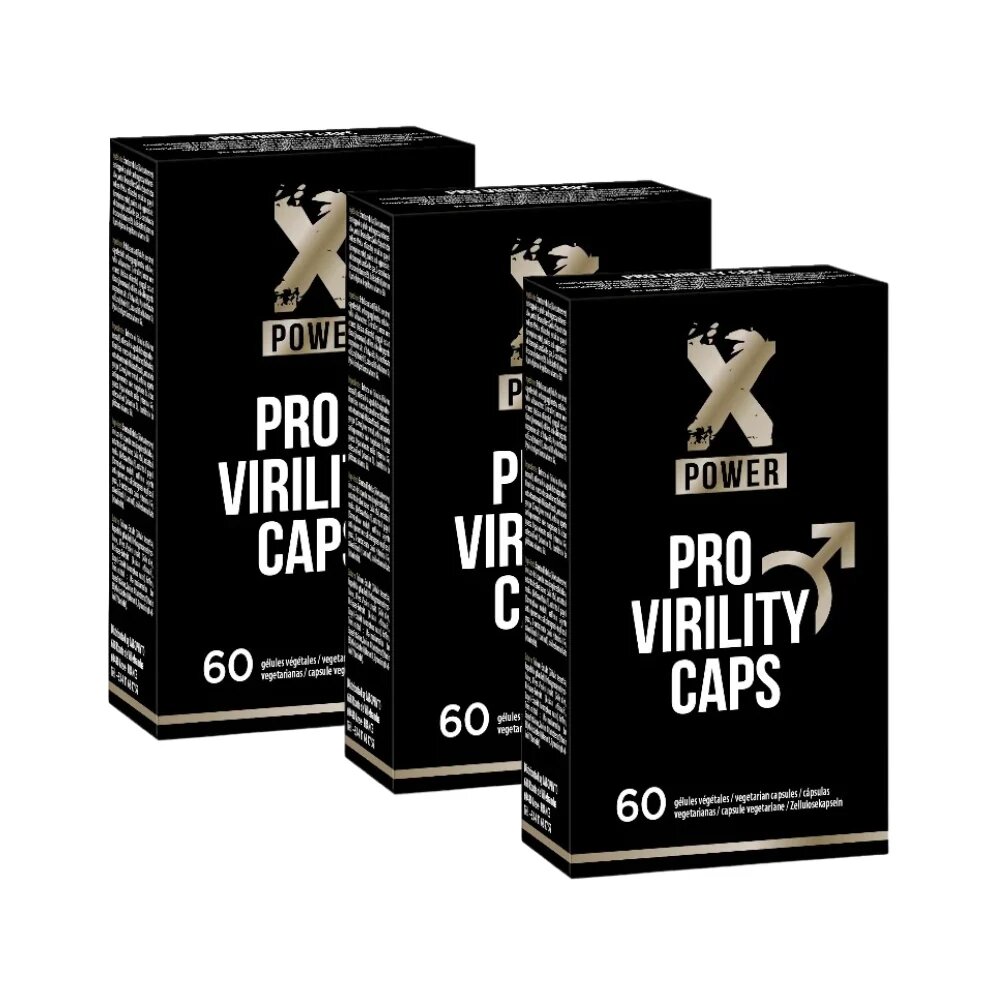 XPOWER Pachet bărbați: 3 cutii capsule Pro Virility pentru potență virilitate stimulare erecție și creștere testosteron 3 x 60 buc