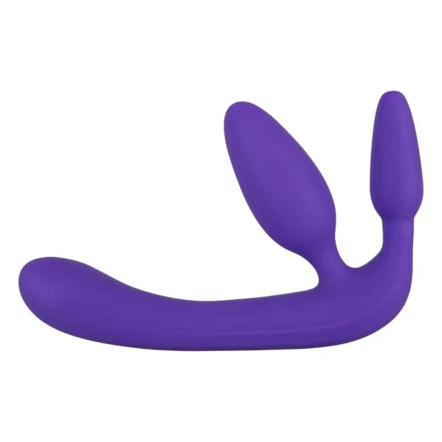 YOU2TOYS Dildo triplu Strapless Strap-On strap-on fără ham cu plug anal integrat culoare mov lungime 20 cm