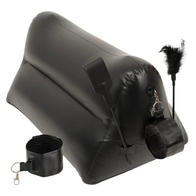 YOU2TOYS Pernă de sex gonflabilă Love Cushion for Couples pentru jocuri erotice BDSM cu cătușe paletă și puf de gâdilat
