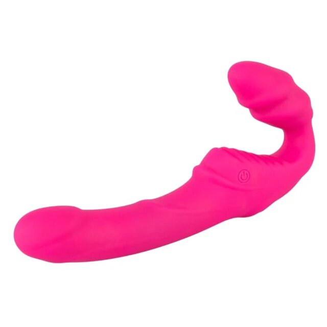 YOU2TOYS Vibrator dublu Strapless Strap-On 2 strap-on fără ham 9 funcții de vibrație rezistent la apă lungime 21.8 cm roz