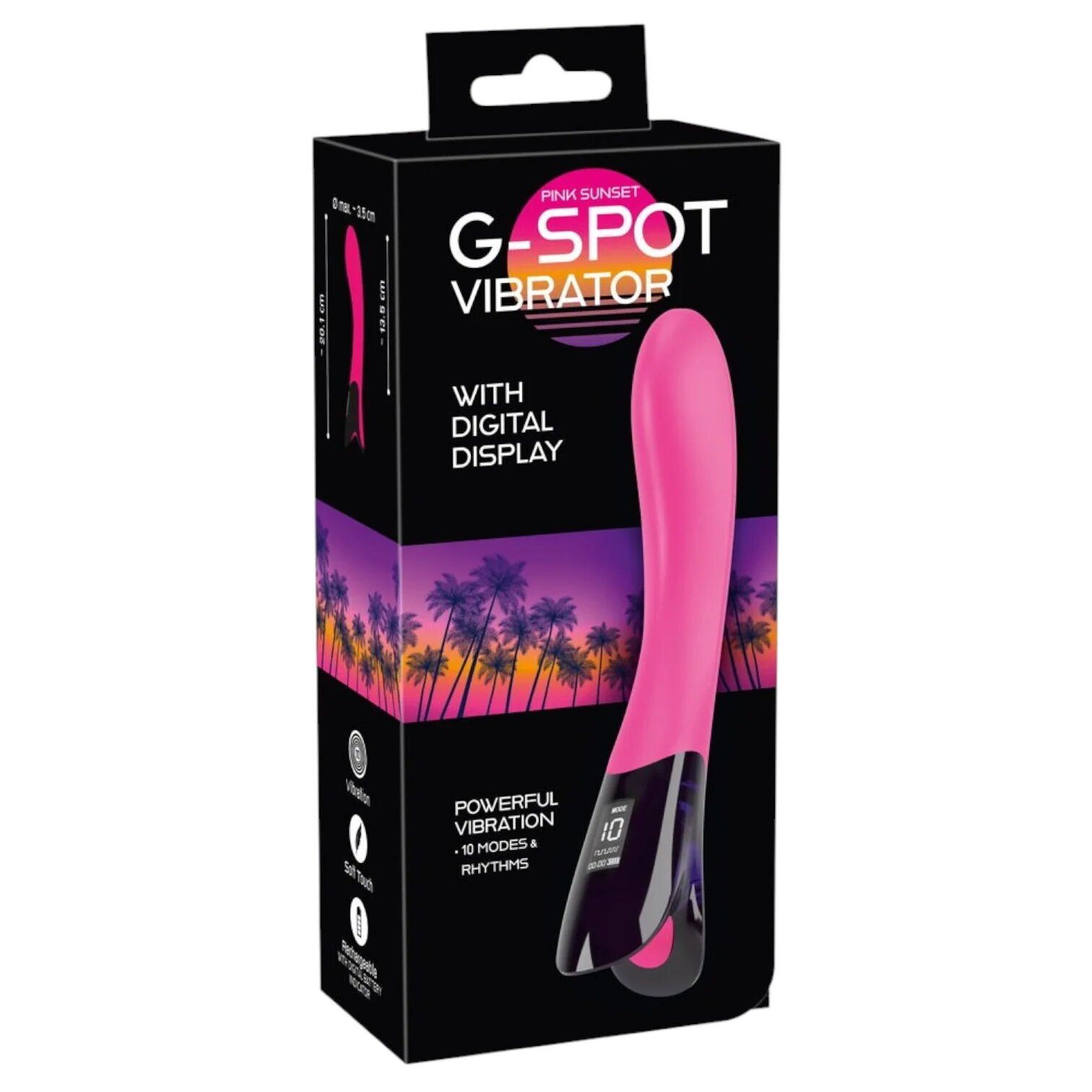 YOU2TOYS Vibrator Pink Sunset G-Spot Vibrator pentru stimularea punctului G cu display digital 10 funcții de vibrație roz