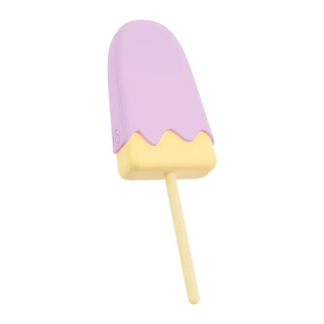 YOU2TOYS Vibrator Vibrating Popsicle în formă de înghețată 10 funcții de vibrație din silicon mov cu galben