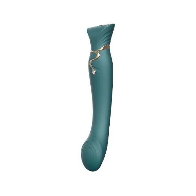 ZALO Vibrator QUEEN cu piatră Swarovski control prin aplicație 8 funcții de pulsații 8 funcții de vibrație verde