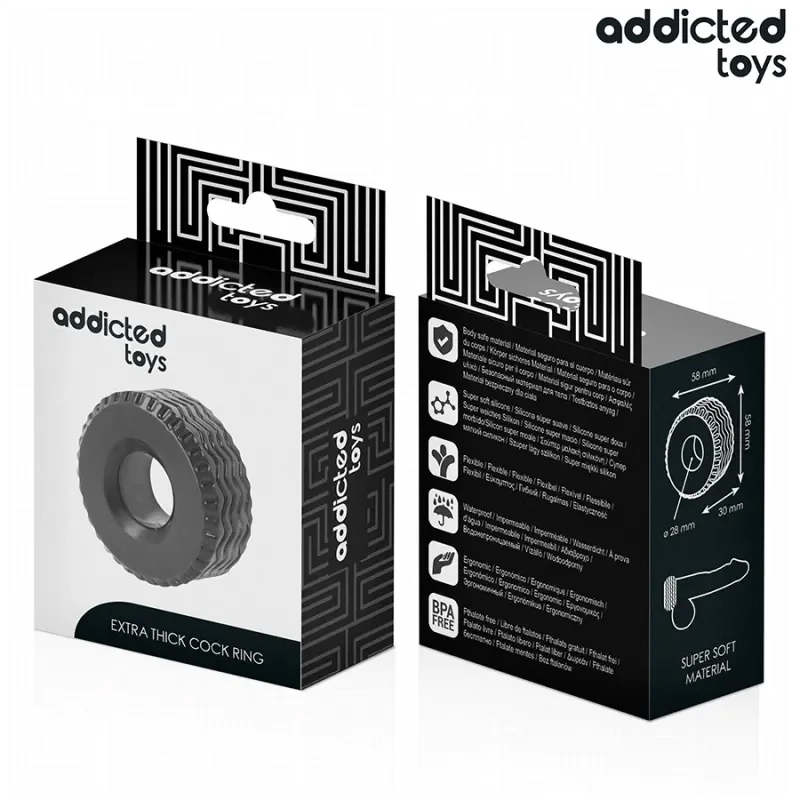 ADDICTED TOYS Inel pentru penis Extra Thick Cock Ring design în