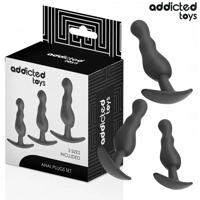 ADDICTED TOYS Set 3 dopuri anale din silicon model 1