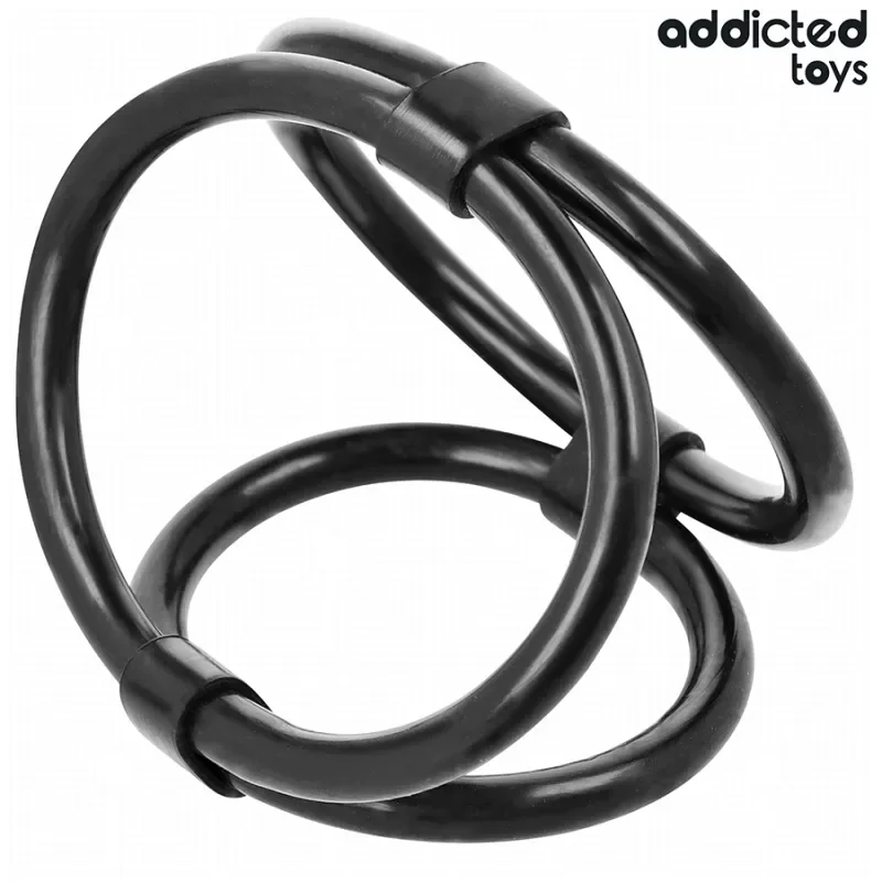 ADDICTED TOYS Set 3 inele pentru penis conectate Triple Cock Ring