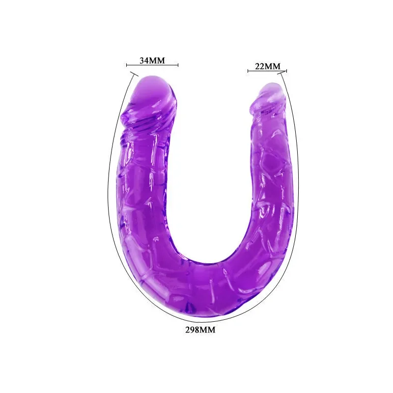 Baile Dildo dublu din jelly flexibil lila –