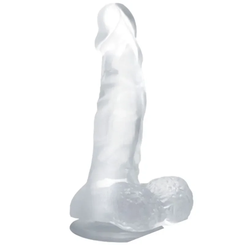 Baile DILDO REALISTIC CU VENTUZA SI TESTICULE 167 CM TRANSPARENT
