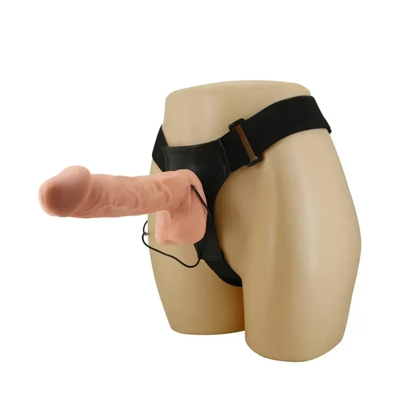 Baile Strap-on cu dildo si vibratii 26 cm