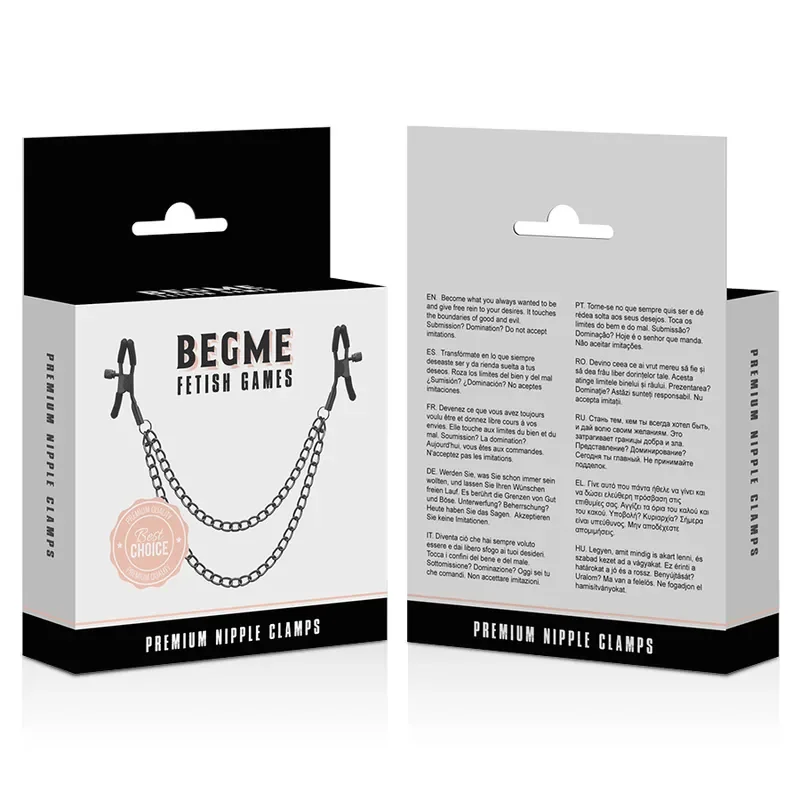 BEGME Cleme pentru Sfârcuri cu Lanț Elegant Reglabile