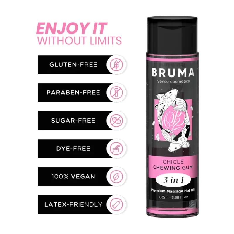Bruma Ulei de masaj premium încalzitor aroma guma de mestecat 3 în 1 – 10