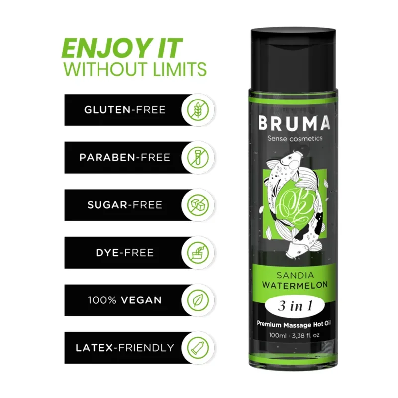 Bruma Ulei de masaj premium încalzitor aroma pepene verde 3 în 1 – 100 ml